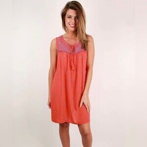 Umgee lightweight cotton blend boho shift dress size small